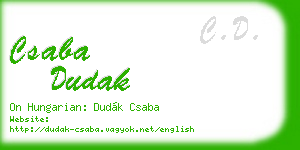 csaba dudak business card